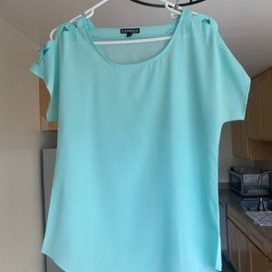Express Teal Short-Sleeve Blouse